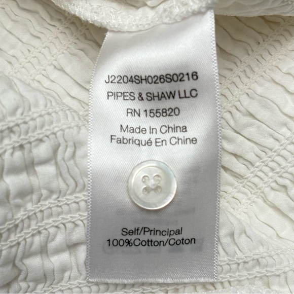 Veronica Beard White Kelsey Ruffled Smocked Mini Dress Size Small - Picture 12 of 14